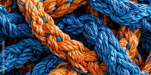 A large group of colorful ropes are arranged in a large pile. 