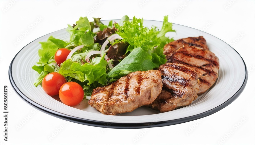 Sizzling Grilled Meat Platter with Fresh Salad: A Culinary Delight