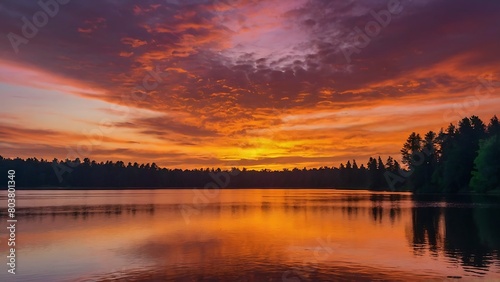 sunset on the lake Serenity s Embrace Tranquil Sunset Reflections