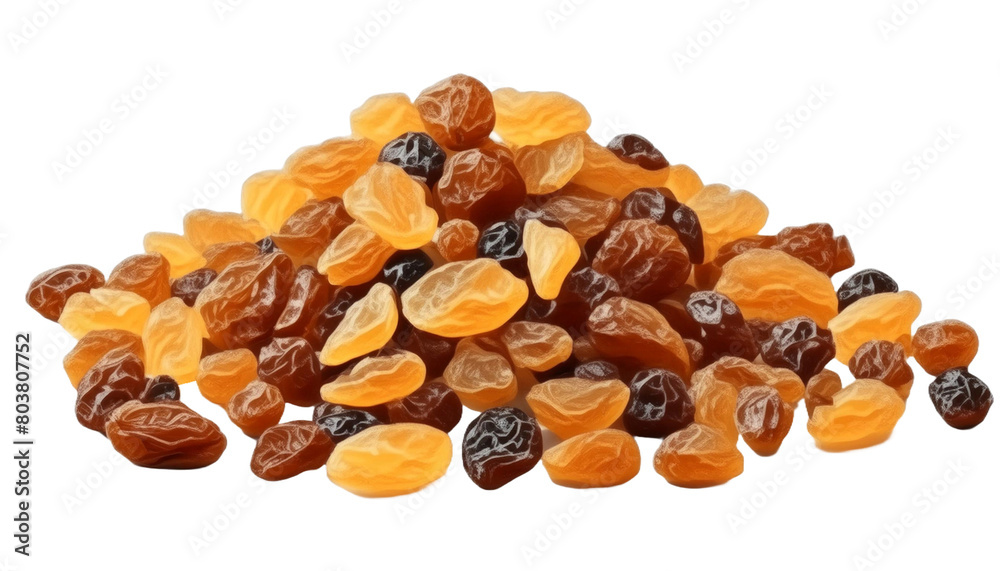 Fototapeta premium dried fruits and raisin isolated on transparent background cutout