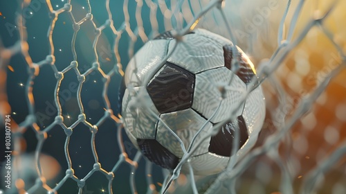 Soccer Ball in Goal Net. Soccer Ball in Goal Net Vector photo