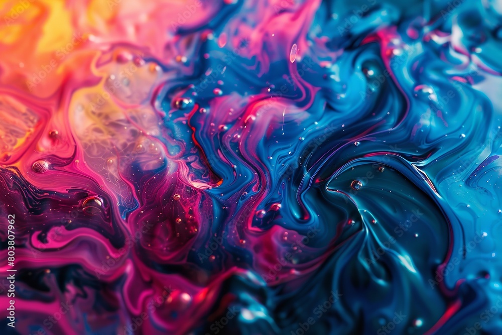 A vibrant paint job with two colors flowing together. Generative Ai