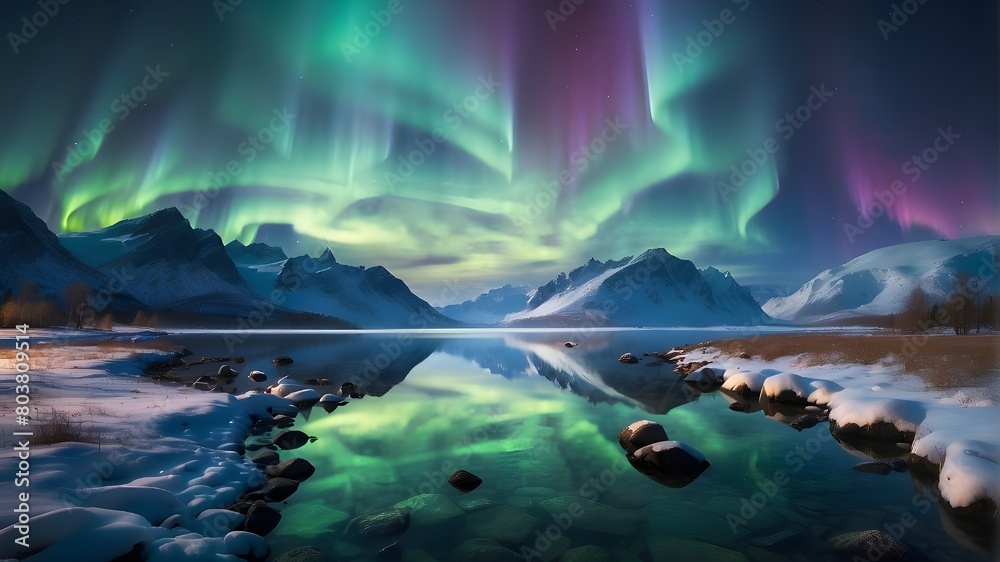 Naklejka premium sunrise in the mountains