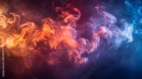 Celestial Symphony background , multicolored smoke puff cloud design elements