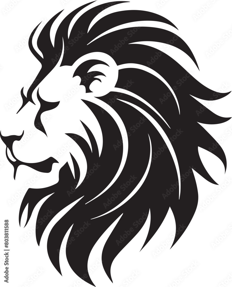 Fototapeta premium Lion head vintage logo on black and white