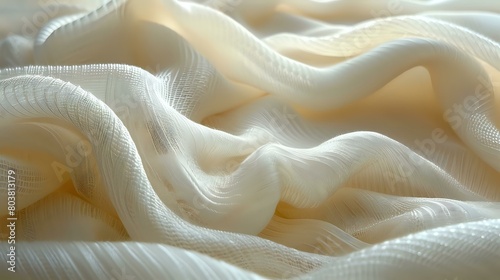 Soft and Fluid Fabric Folds Close-Up