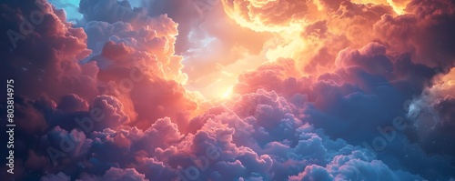 Dramatic Sky Overlay Featuring Clouds During Sunset in a Digital Image