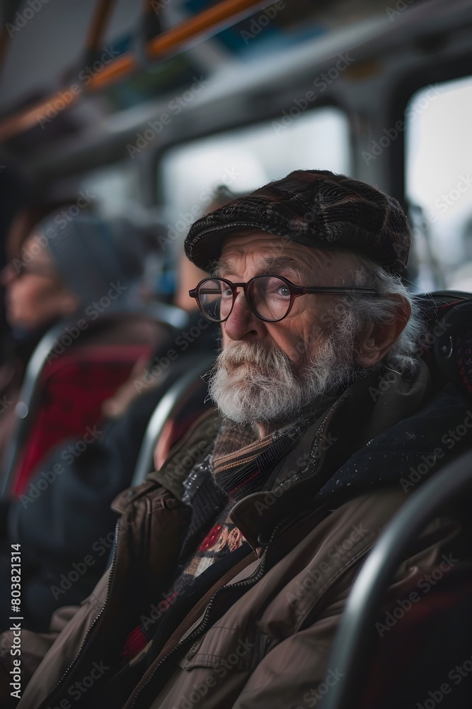 Wisdom Seekers Journey Philosopher Engaging in Deep Conversations with Fellow Travelers on a LongDistance Bus