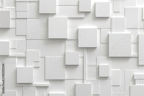 Abstract white wall with a vivid, geometric 3D texture. Generative Ai