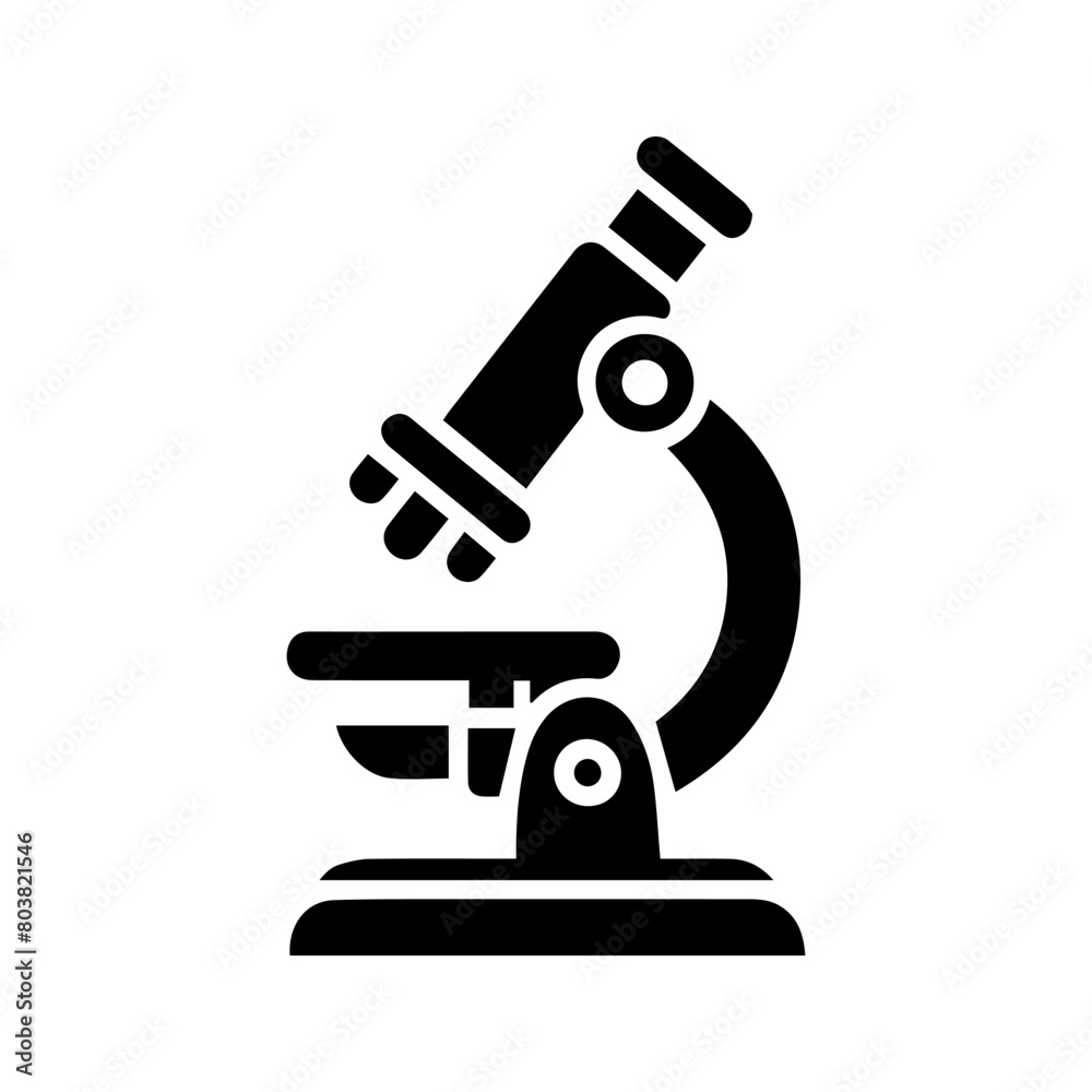 Icon microscope black and white vector Icon microscope black and white vector