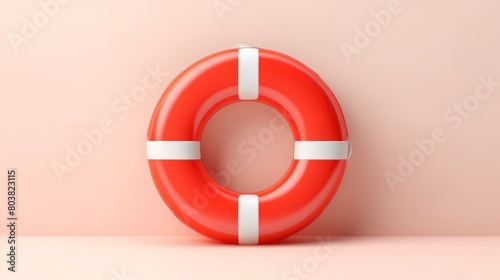 Life buoy in pastel colors. Minimal style.