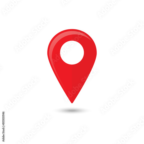 Map location sign, red color, GPS navigation, pointer, marker, navigation, position, search, GPS, location, geo, illustration, vector 
