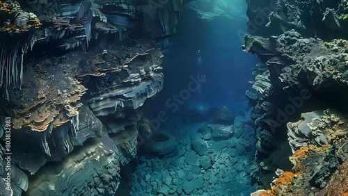 Scientists study deepsea extremophiles in hydrothermal vents for astrobiology insights. Concept Deepsea Extremophiles, Hydrothermal Vents, Astrobiology Insights, Scientists, Research photo