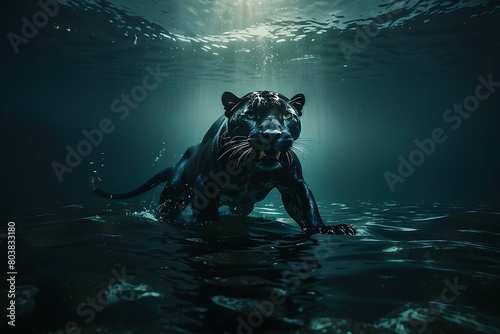 Panther in water 