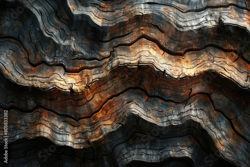 Abstract wood grain texture, with organic patterns and rich earth tones. Created with Ai