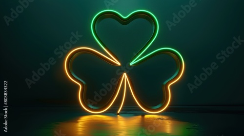 Wallpaper Mural Neon lights st. Patrick's day shamrock illustration. Torontodigital.ca