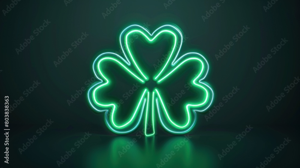 Neon lights st. Patrick's day shamrock illustration. Neon lights st. Patrick's day shamrock illustration.