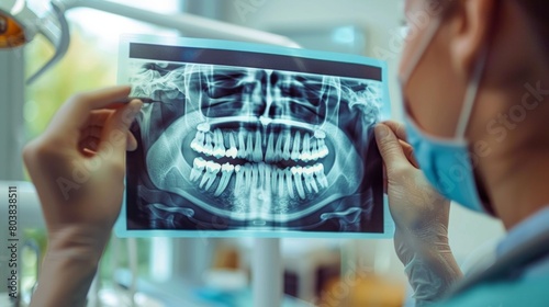 In a well-equipped dental clinic, AI Generative photo