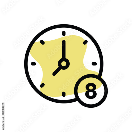 8 Hours� Time vector icon