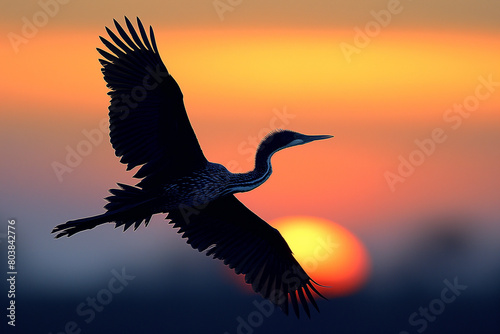 heron at sunset © hoan