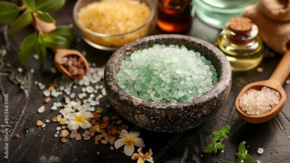 Relaxing herbal compress massage with mineralrich salts for ultimate relaxation. Concept Spa Treatments, Wellness Therapies, Stress Relief, Pampering Sessions, Holistic Healing