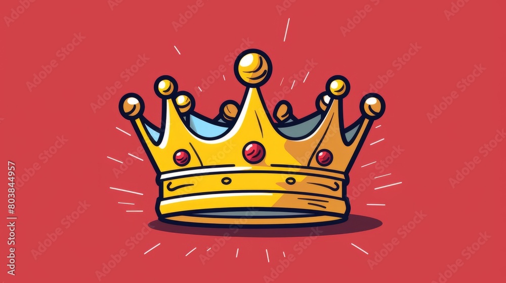 Floating crown cartoon vector icon illustration finance object icon concept isolated premium vector