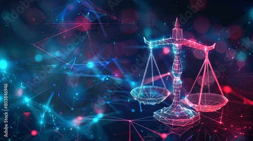 Digital representation of justice scales in cyberspace