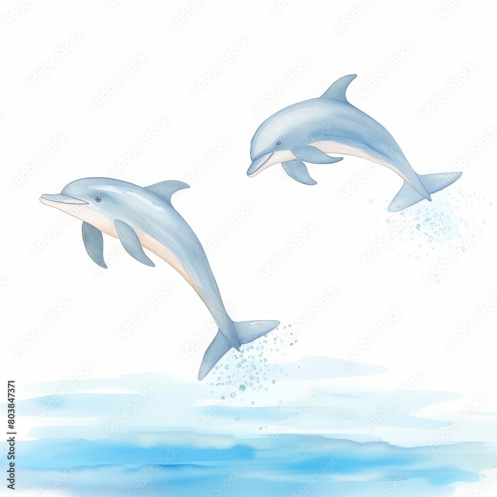 Obraz premium playful dolphins jumping in the ocean