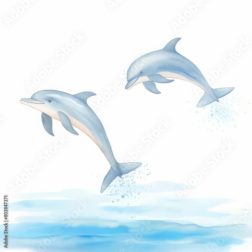 playful dolphins jumping in the ocean