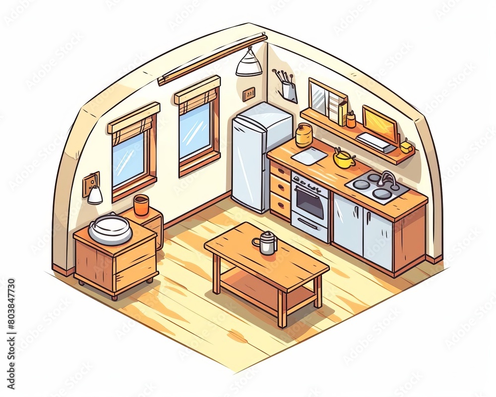 Fototapeta premium small studio apartment interior
