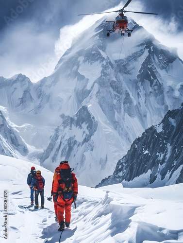 Medical Evacuation Teams Braving Precarious Altitudes to Save Injured Climbers photo