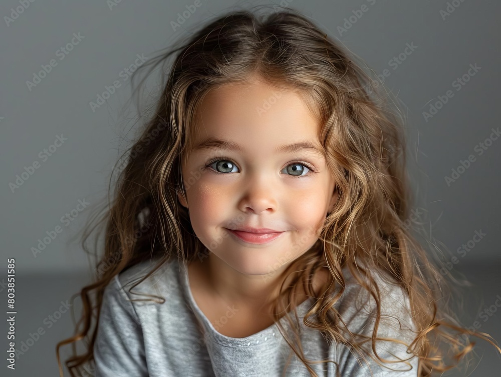 Cheeky young girl with a playful expression in a studio setting Cheeky young girl with a playful expression in a studio setting
