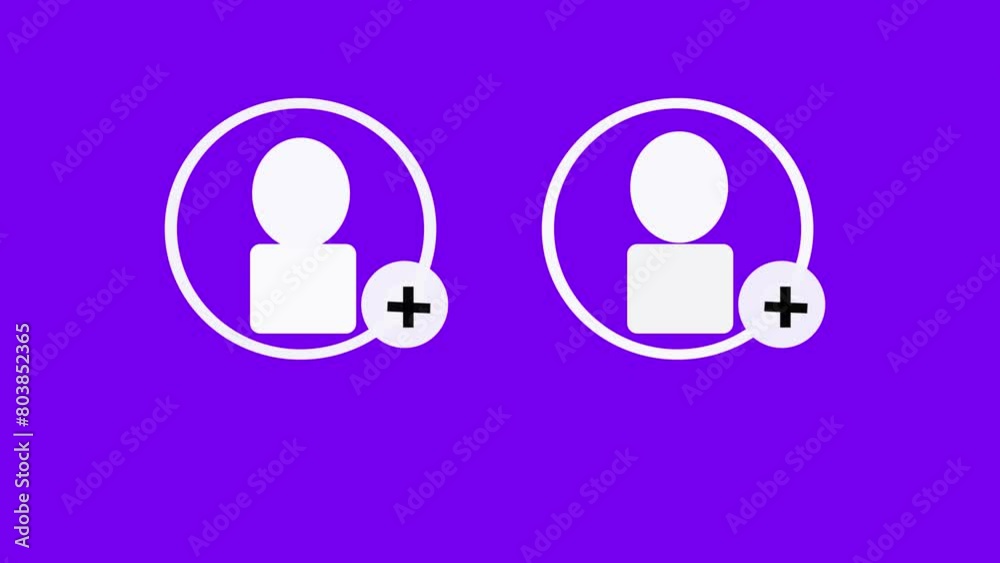 New account create icon,invention simple design add concept animation. People icon animated line on background with white color on a purple background. New account create icon,invention simple design add concept animation. People icon animated line on background with white color on a purple background.