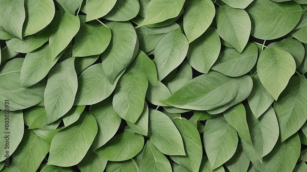 Fototapeta premium Top view of green host leaves. Nature background