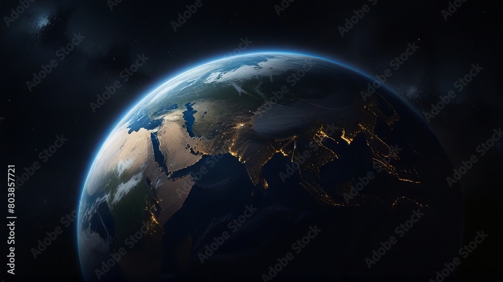 Obraz premium earth and moon