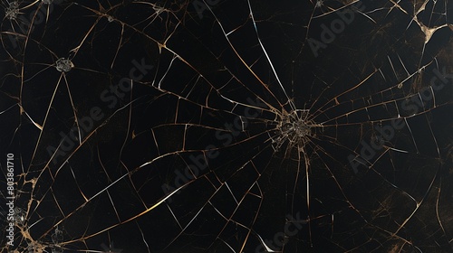 蜘蛛の巣状に割れたガラス3