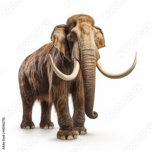 woolly mammoth  prehistoric mammals isolated on white background