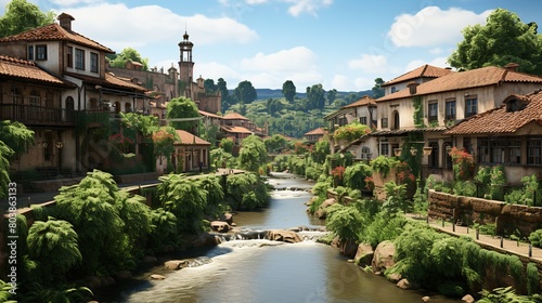 river in the village