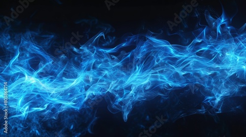 Holographic blue futuristic technology particle background © ran