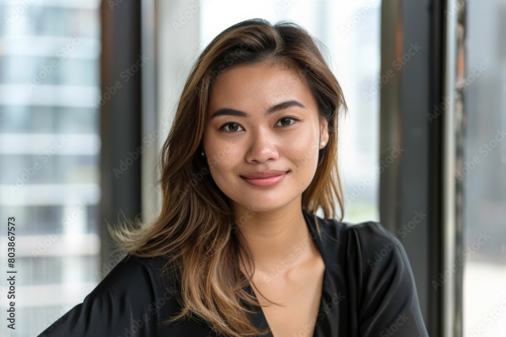 Portrait of a Young Asian Woman with a Serene Expression - Beauty, Diversity, Lifestyle Portrait of a Young Asian Woman with a Serene Expression - Beauty, Diversity, Lifestyle