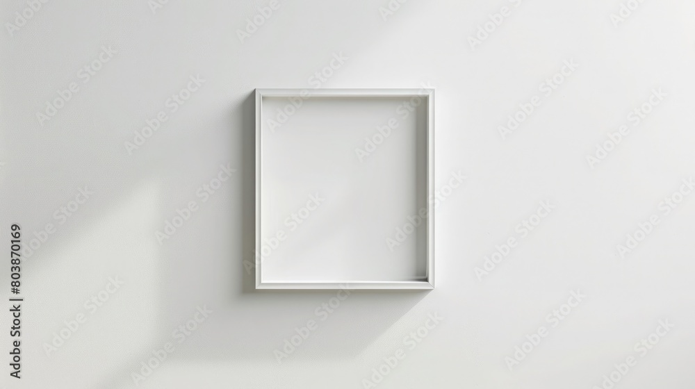 A sleek, minimalist square frame, isolated on a pure white background, as if ready to hang in a modern art gallery. A sleek, minimalist square frame, isolated on a pure white background, as if ready to hang in a modern art gallery.