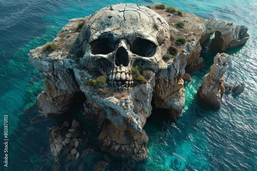 Amazing view of a skull-shaped island.