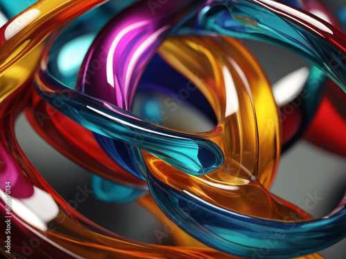 Colorful Glass 3D Object abstract wallpaper 