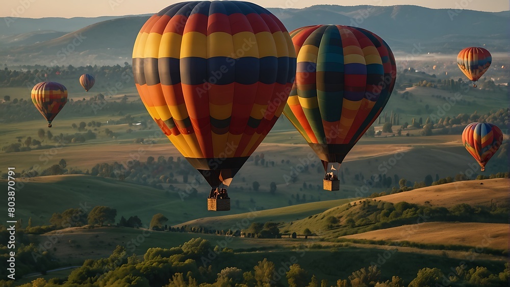 Naklejka premium hot air balloon in the sky Spectacular Balloon Fiesta Sky's Symphony