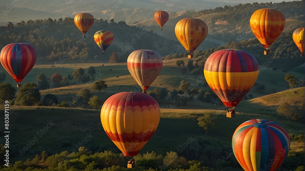 Fototapeta premium hot air balloons Spectacular Balloon Fiesta Sky's Symphony 