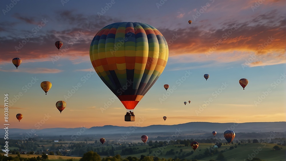 hot air balloon at sunset  Spectacular Balloon Fiesta Sky's Symphony 