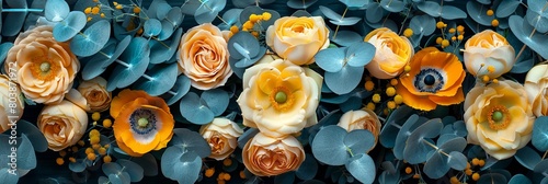 Floral arrangement roses Poppy anemone flowers © Elena