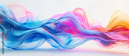  Fluid waves of color cascade gracefully over a white background, their seamless transitions and organic shapes evoking a sense of fluidity and movement, captured in stunning 32k
