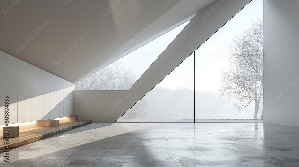 Fototapeta premium Minimalist Architecture Natural Light: Photographs showcasing minimalist architecture that incorporates natural light