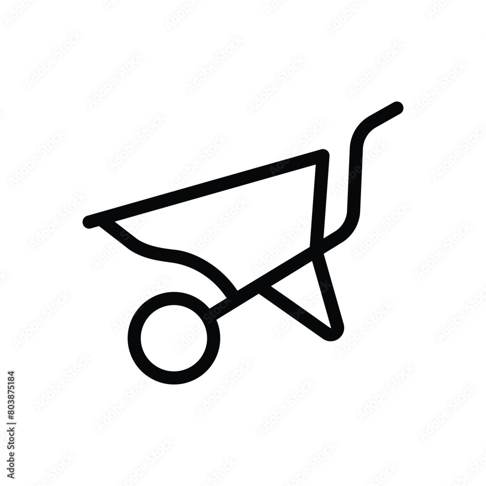 Wheelbarrow vector icon Wheelbarrow vector icon